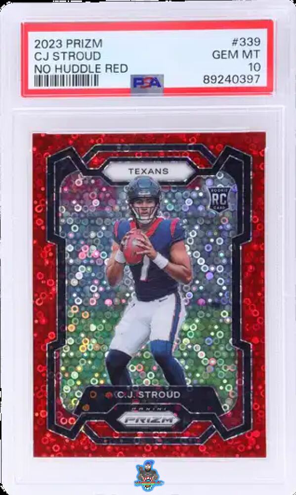 2023 Panini Prizm No Huddle Red Disco Prizm CJ Stroud #339 /70
