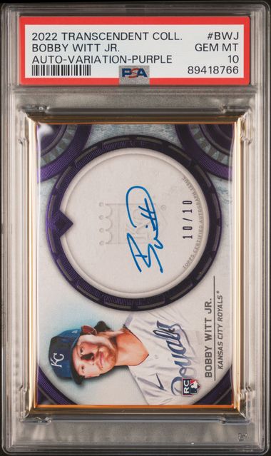 2022 Topps Transcendent Collection Horizontal Variation Autograph Purple Bobby Witt Jr. #TCVABWJ /10