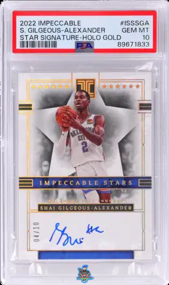 2022 Panini Impeccable Impeccable Stars Signature Holo Gold Shai Gilgeous-Alexander #23 /10