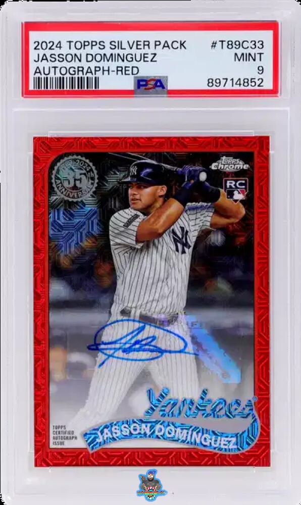 2024 Topps Silver Pack '89 Chrome Promo Autograph Red Jasson Dominguez #T89C33 /5