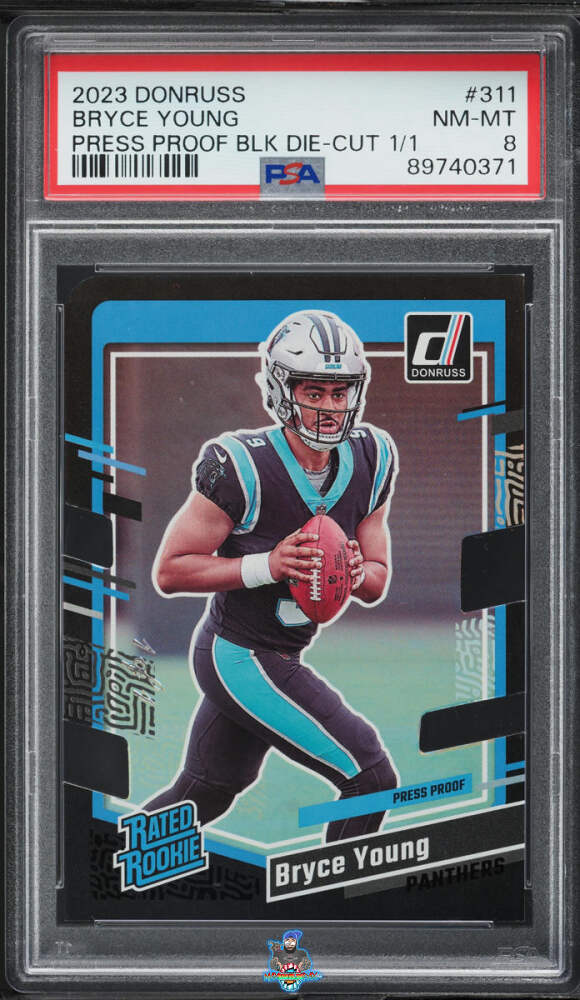 2023 Panini Donruss Press Proof Blk Die-Cut 1/1 Bryce Young #311