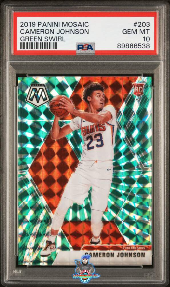 2019 Panini Mosaic Green Swirl Mosaic Prizm Cameron Johnson #203 /10