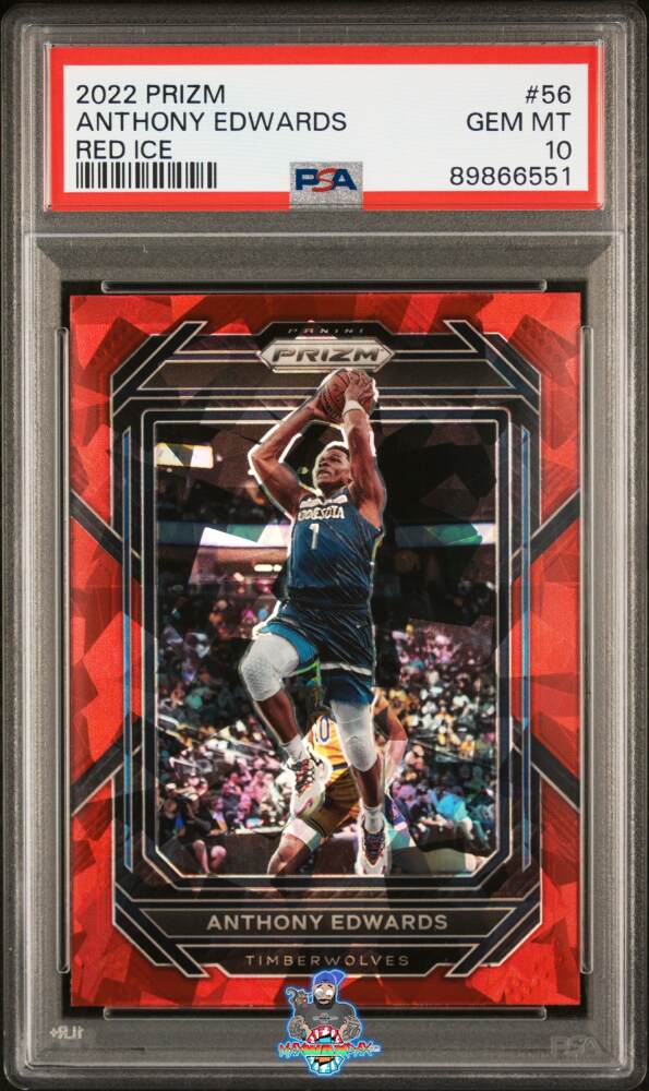 2022 Panini Prizm Red Ice Prizm Anthony Edwards #56