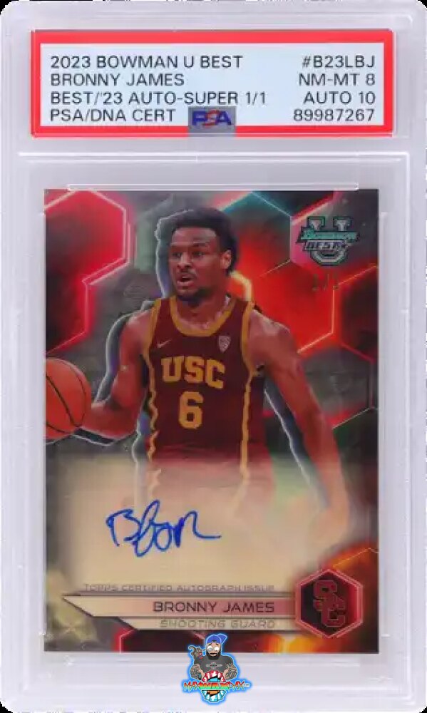 2023 Bowman University Best Best of '23 Autograph Superfractor Bronny James #B23LBJ /1