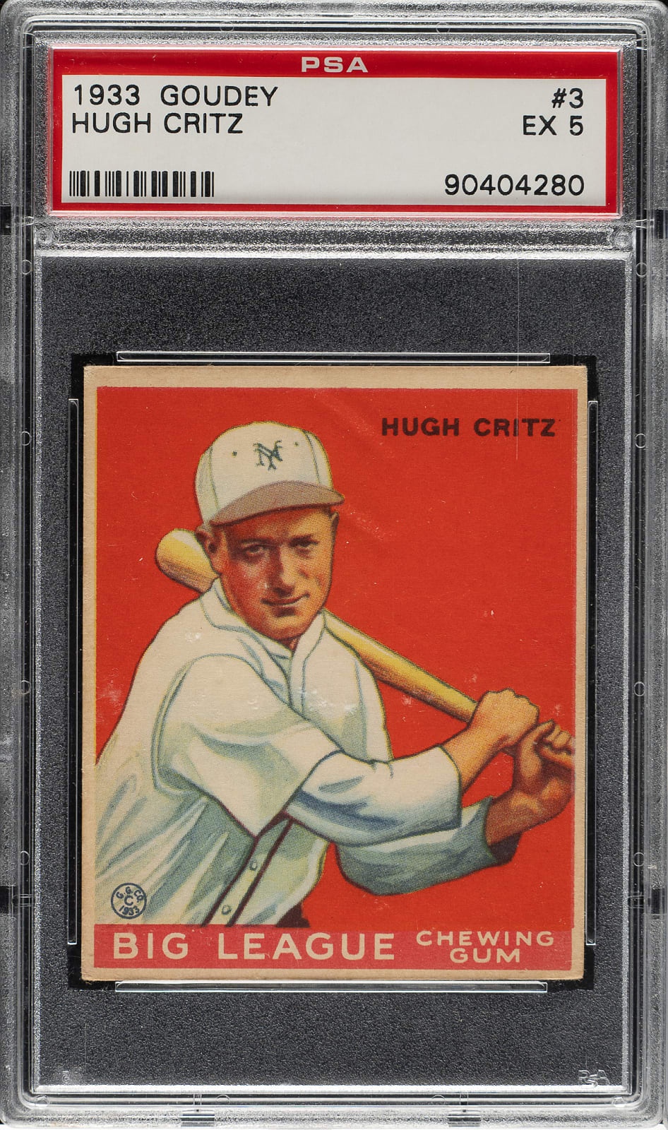 1933 Goudey Hugh Critz Bat #3