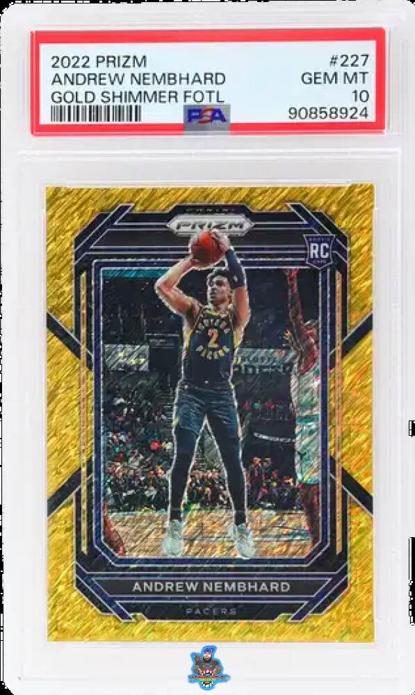 2022 Panini Prizm Gold Shimmer Fotl Prizm Andrew Nembhard #227 /10
