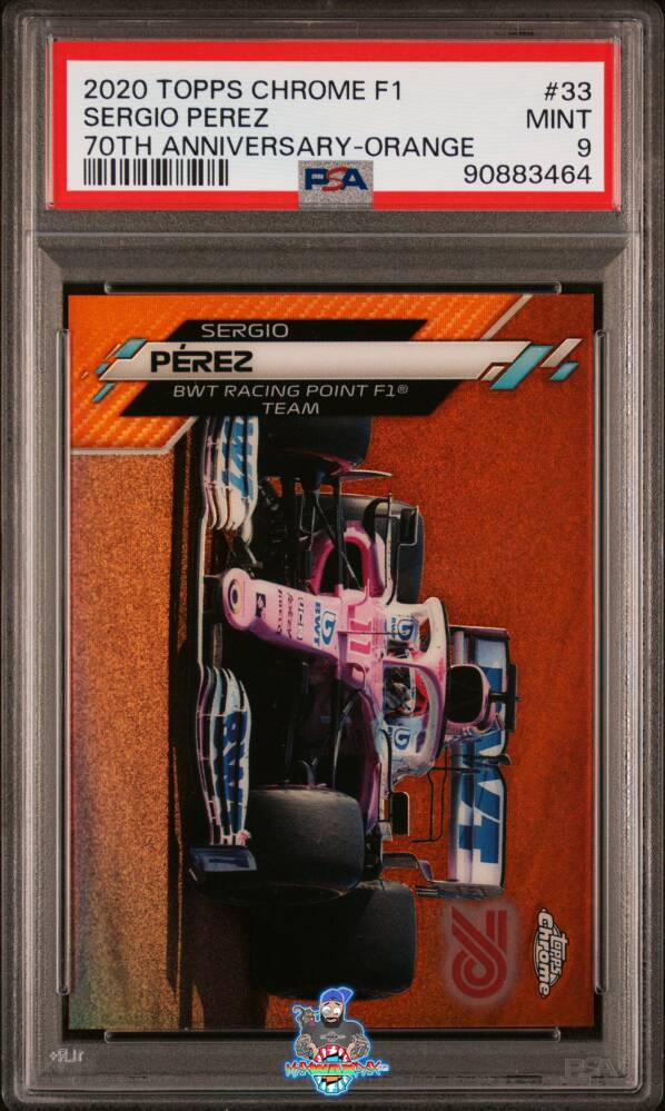 2020 Topps Chrome Formula 1 70th Anniversary Orange Refractor Sergio Perez #33