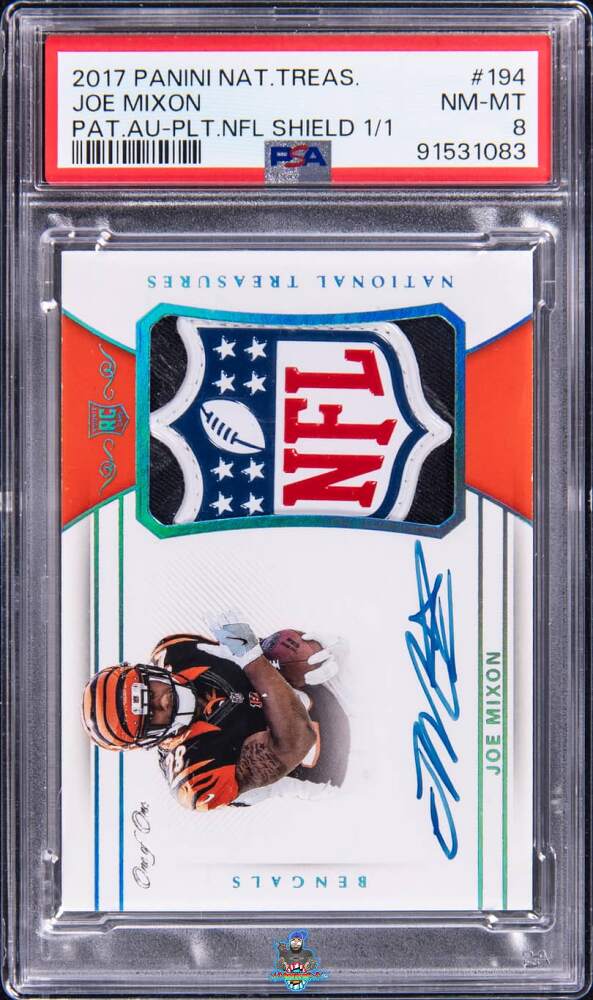 2017 Panini National Treasures Pat.Au-Plt.Nfl Shield 1/1 Joe Mixon #194