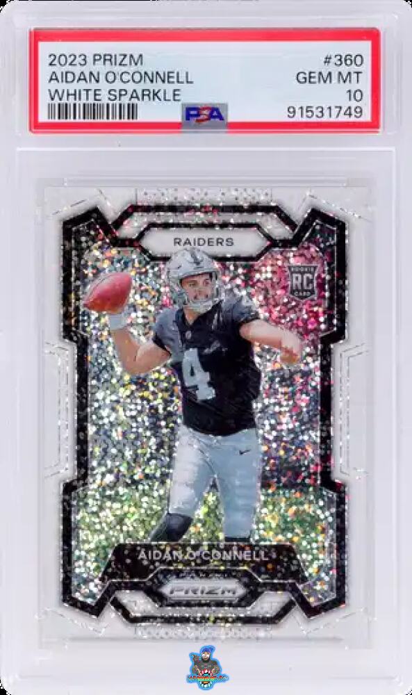 2023 Panini Prizm White Sparkle Prizm Aidan O'Connell #360