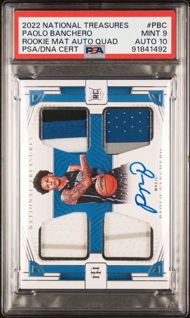 2022 National Treasures Rookie Quad Materials Autograph Paolo Banchero #RMQPBC /99