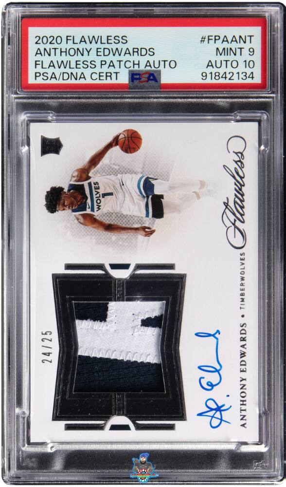 2020 Panini Flawless Patch Autograph Anthony Edwards #1 /25