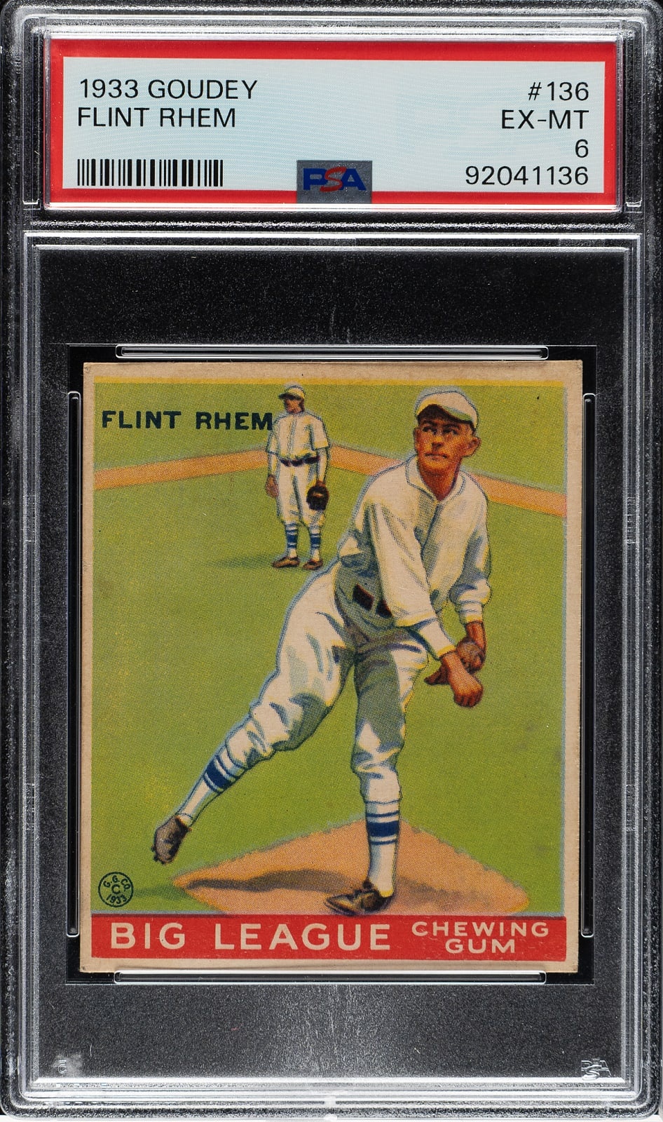 1933 Goudey Heads-Up Flint Rhem #136
