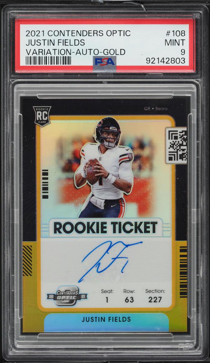 2021 Panini Contenders Optic Variation-Autograph-Gold Justin Fields #108