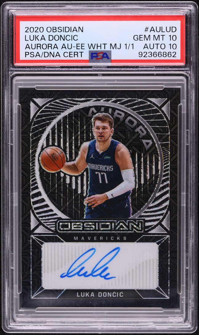 2020 Panini Obsidian Aurora Autograph Electric Etch White Mojo Luka Doncic #7 /1