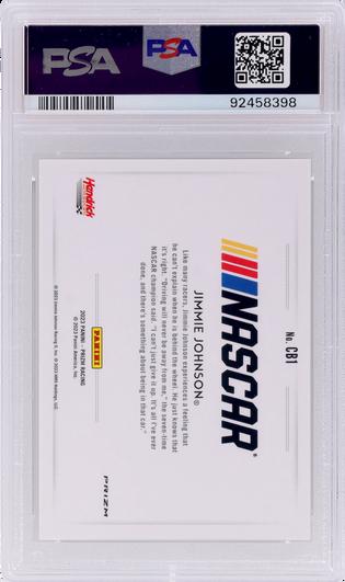 Back of 2023 Panini Prizm Nascar Jimmie Johnson Color Blast