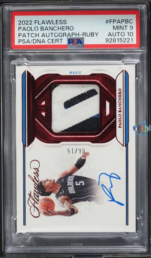 2022 Panini Flawless Patch Autograph Ruby Paolo Banchero #7 /15
