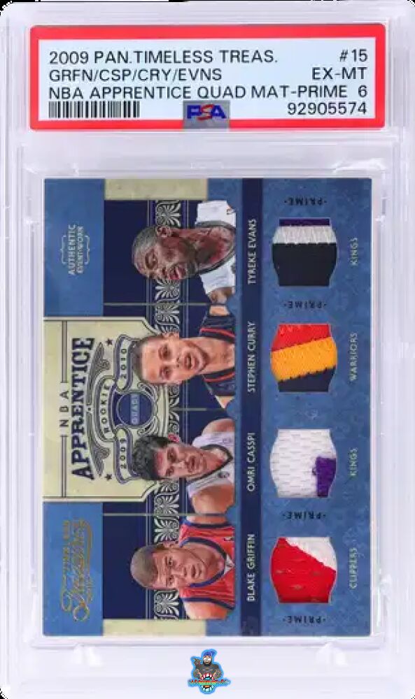2009 Panini Timeless Treasures NBA Apprentice Quad Materials Prime Blake Griffin/Omri Casspi/Stephen Curry/Tyreke Evans #15 /10