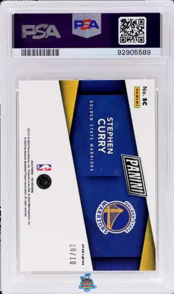 Back of 2023 Panini Nscc VIP Gold Marketing Insert Color Blast Stephen Curry #SC /10