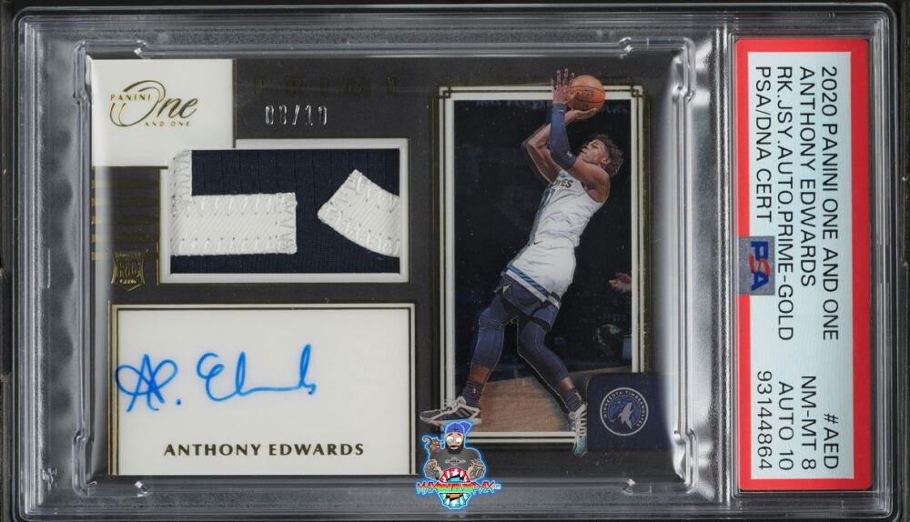 2020 Panini One and One Rookie Jersey Autograph Prime Gold Anthony Edwards #6 /10