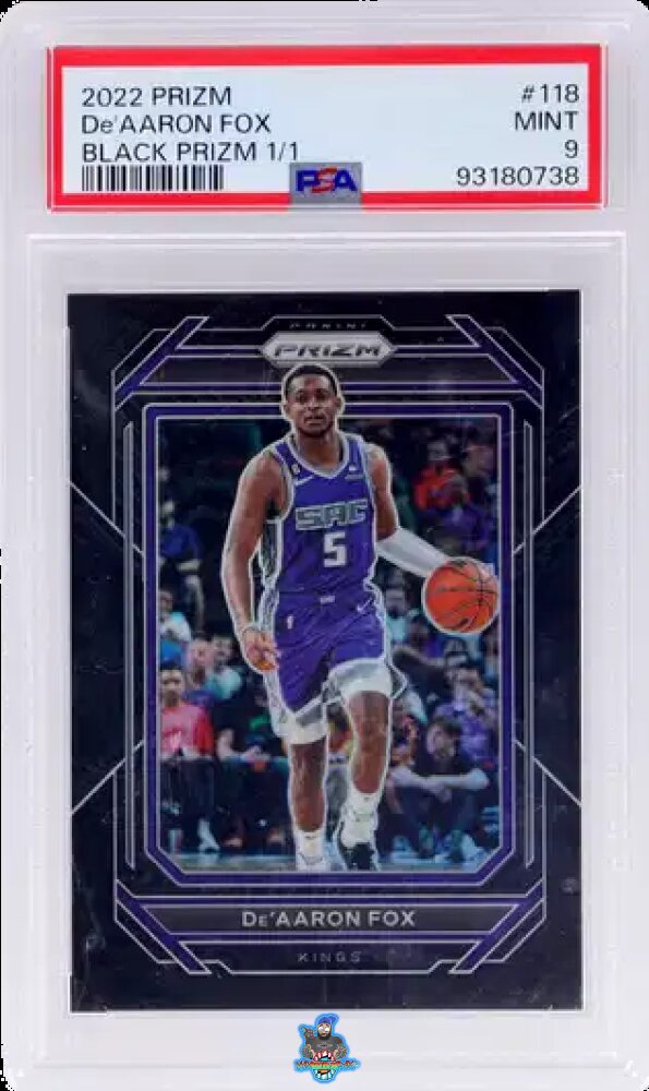 2022 Panini Prizm Black Prizm De'Aaron Fox #118 /1