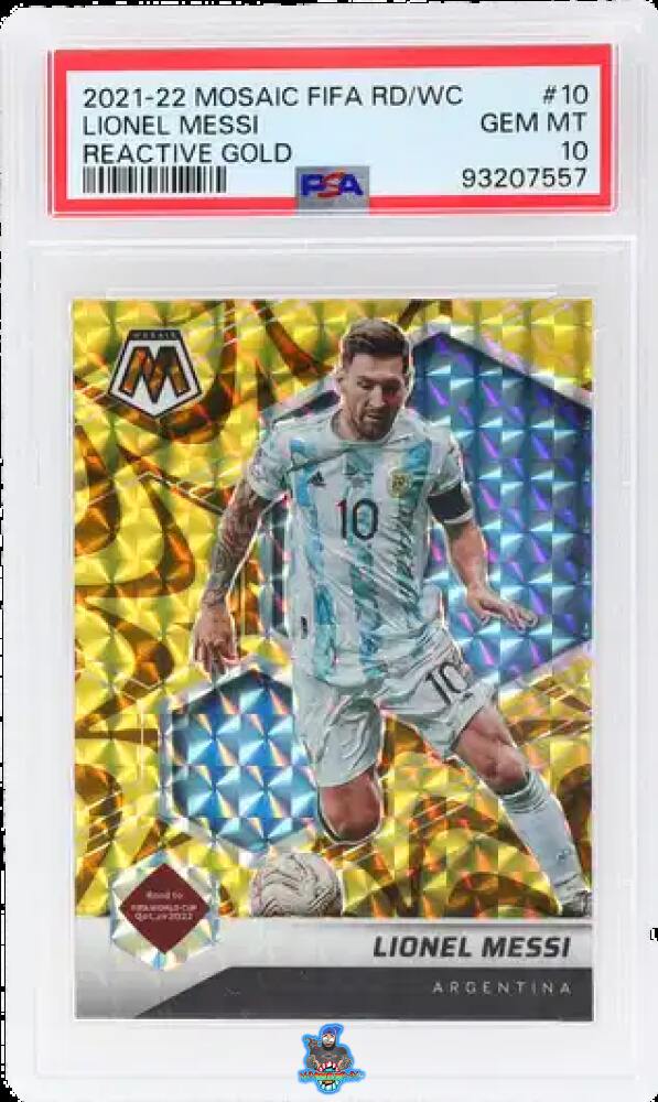 2021 Panini Mosaic Fifa Road To World Cup Reactive Gold Lionel Messi #10