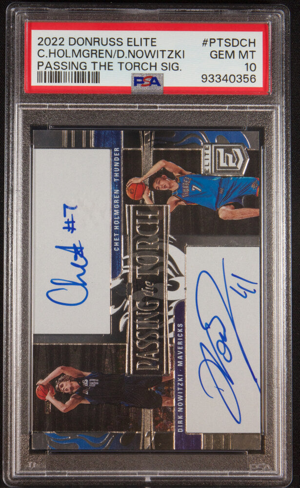 2022 Donruss Elite Passing the Torch Signatures Chet Holmgren/Dirk Nowitzki #2