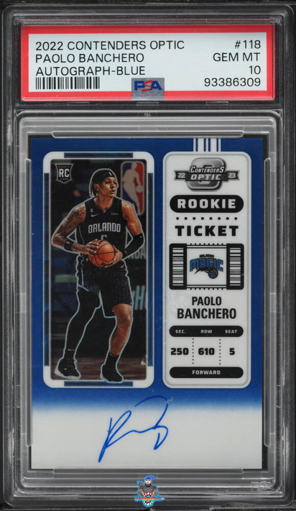 2022 Panini Contenders Optic Rookie Ticket Autograph Blue Paolo Banchero #118 /49