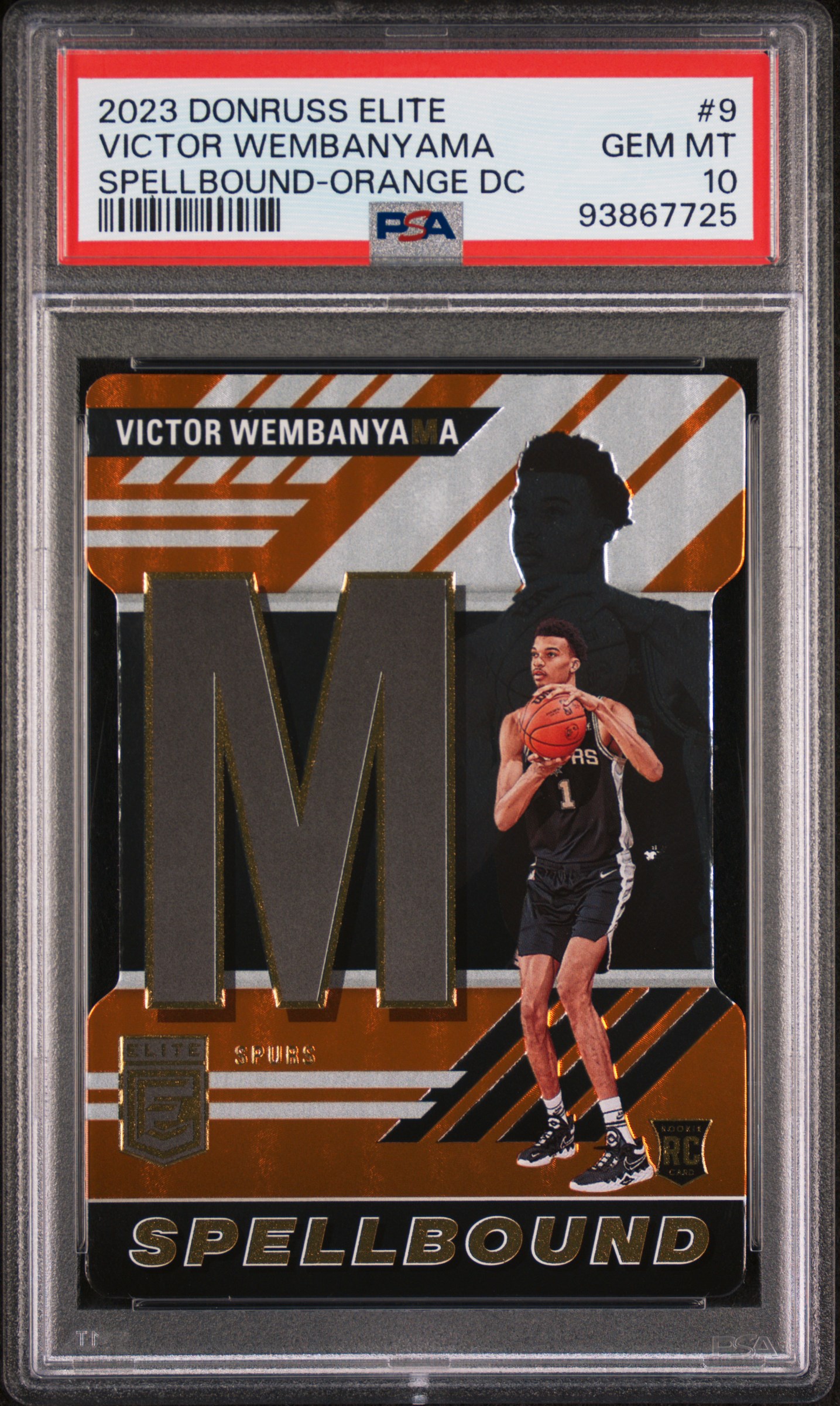 2023 Elite Spellbound Orange Die Cut Victor Wembanyama #9