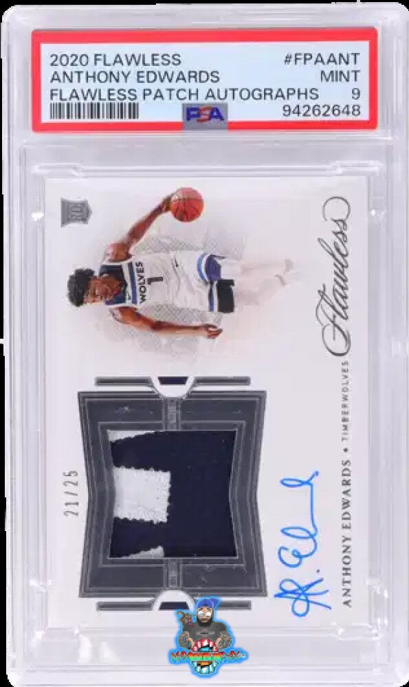 2020 Panini Flawless Patch Autograph Anthony Edwards #1 /25