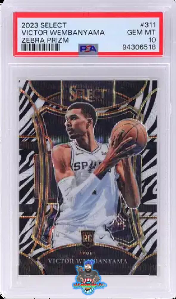 2023 Panini Select Mezzanine Zebra Prizm Victor Wembanyama #311