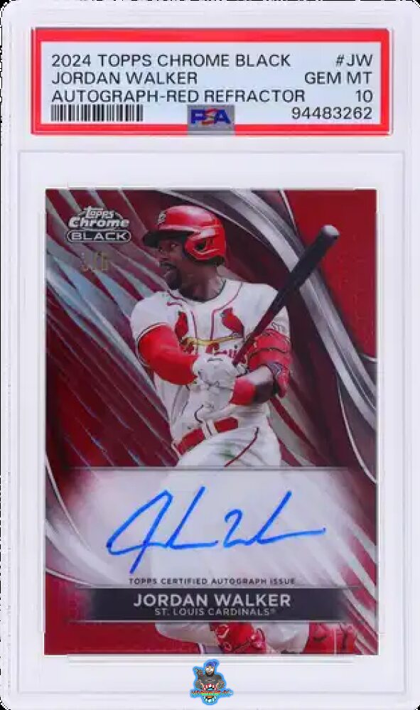 2024 Topps Chrome Black Autograph Red Refractor Jordan Walker #CBAJW /5