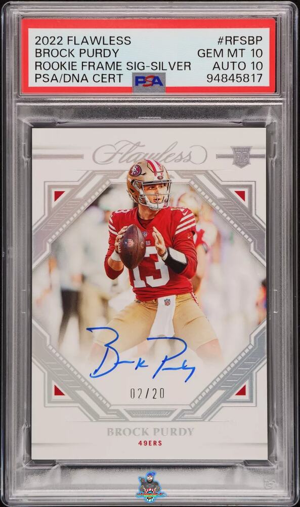 2022 Panini Flawless Rookie Frame Signatures Silver Brock Purdy #19 /20