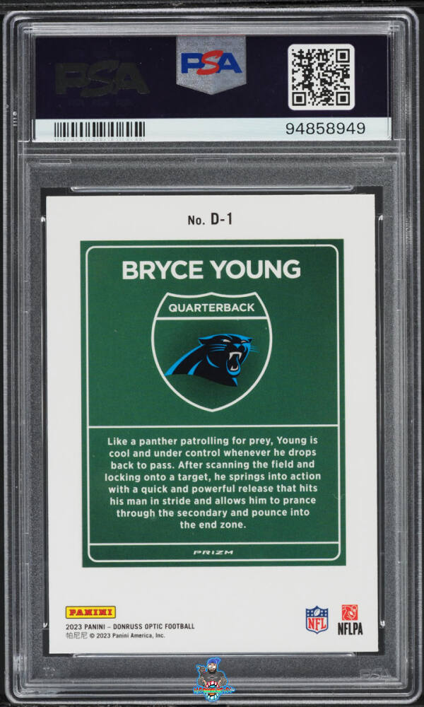 Back of 2023 Donruss Optic Downtown Bryce Young #D-1
