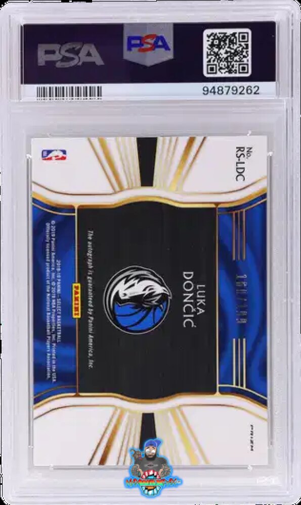 Back of 2018 Panini Select Rookie Signature Luka Doncic #RS-LDC /199