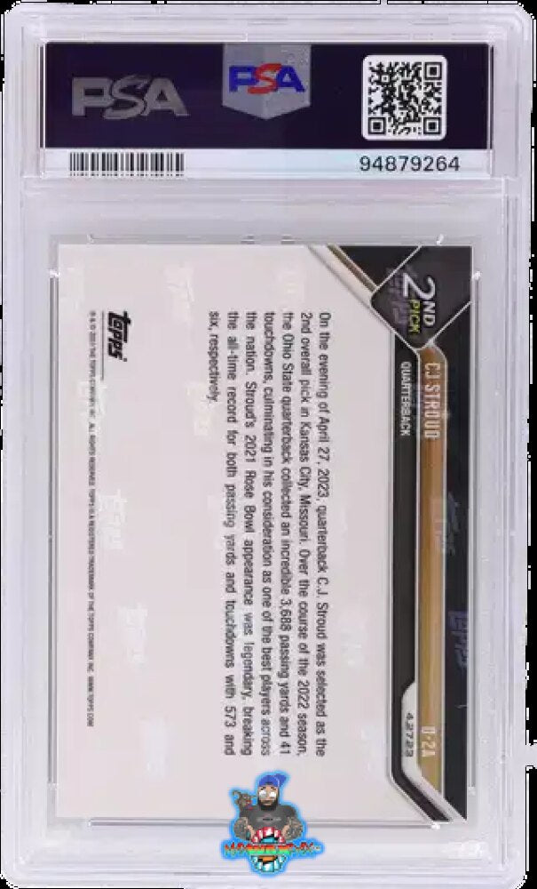 Back of 2023 Topps Now Autograph Silver CJ Stroud #D2AG /199