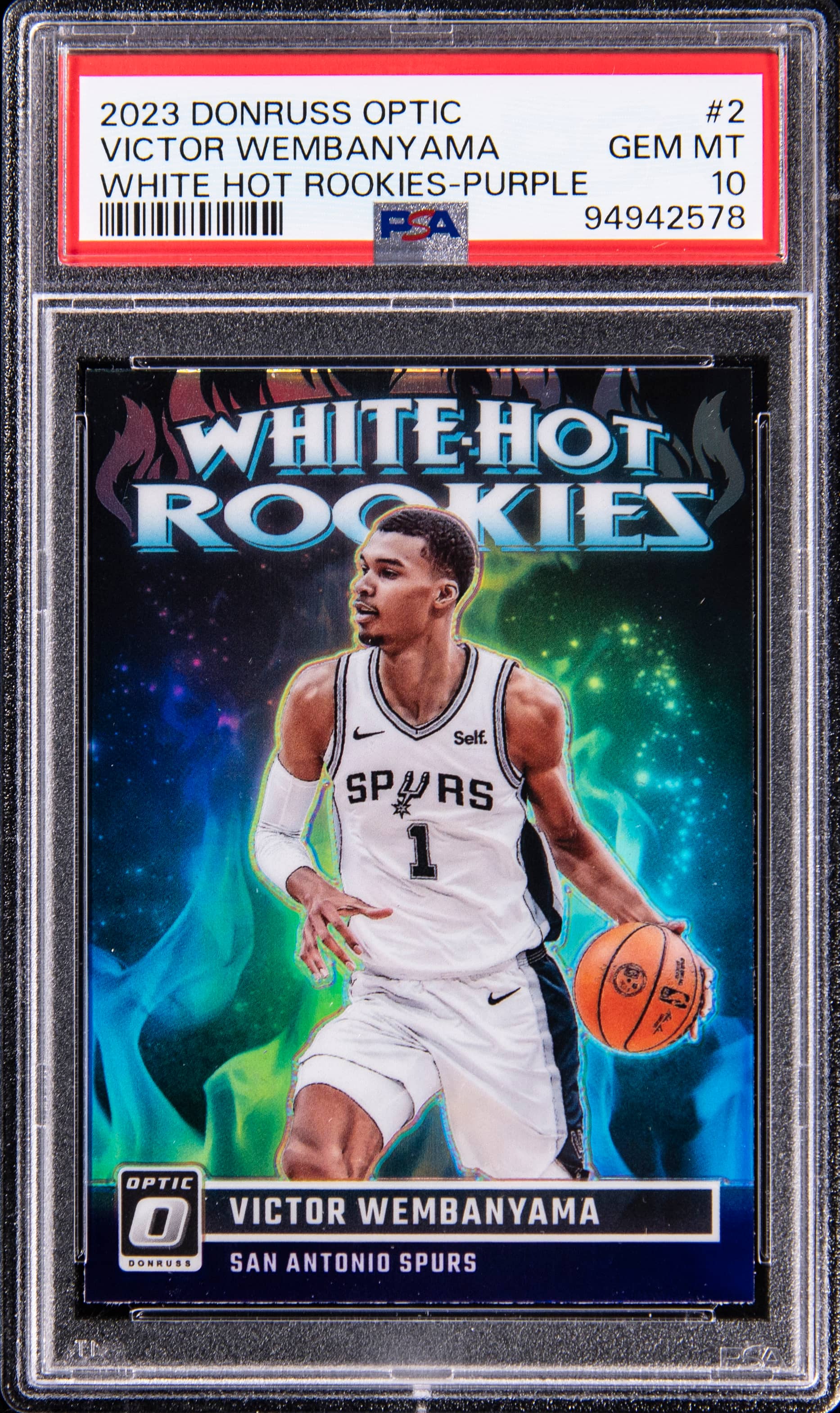 2023 Donruss Optic White Hot Rookies Purple Victor Wembanyama #2
