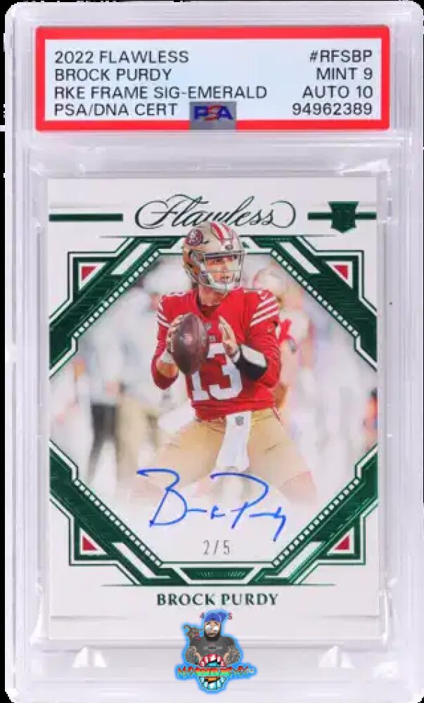 2022 Panini Flawless Rookie Frame Signature Emerald Brock Purdy #19 /5