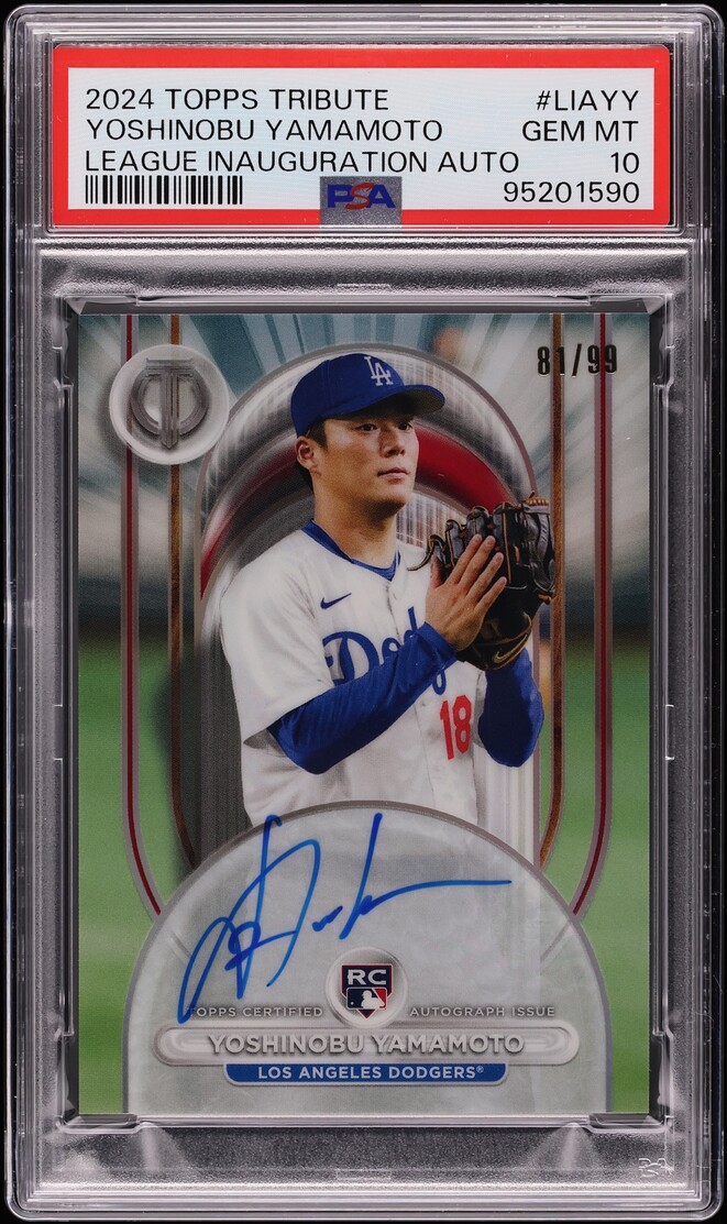 2024 Topps Tribute League Inauguration Autograph Yoshinobu Yamamoto #LIAYY /99