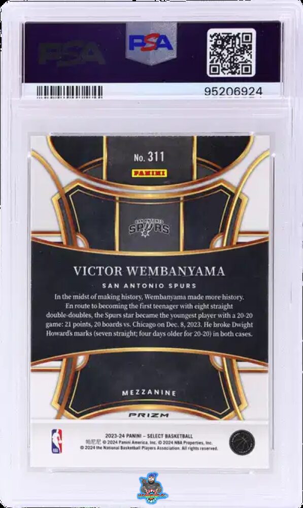 Back of 2023 Select Prizms Elephant Victor Wembanyama #311