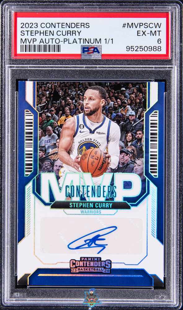 2023 Panini Contenders MVP Autograph Platinum Stephen Curry #MVPSCW /1