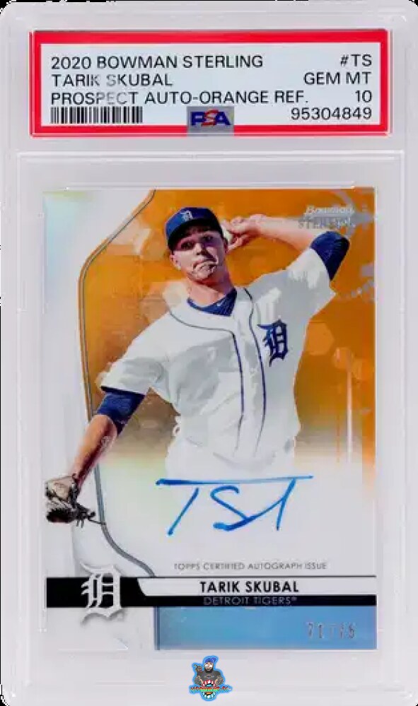 2020 Bowman Sterling Prospect Autograph Orange Refractor Tarik Skubal #BSPATS /75