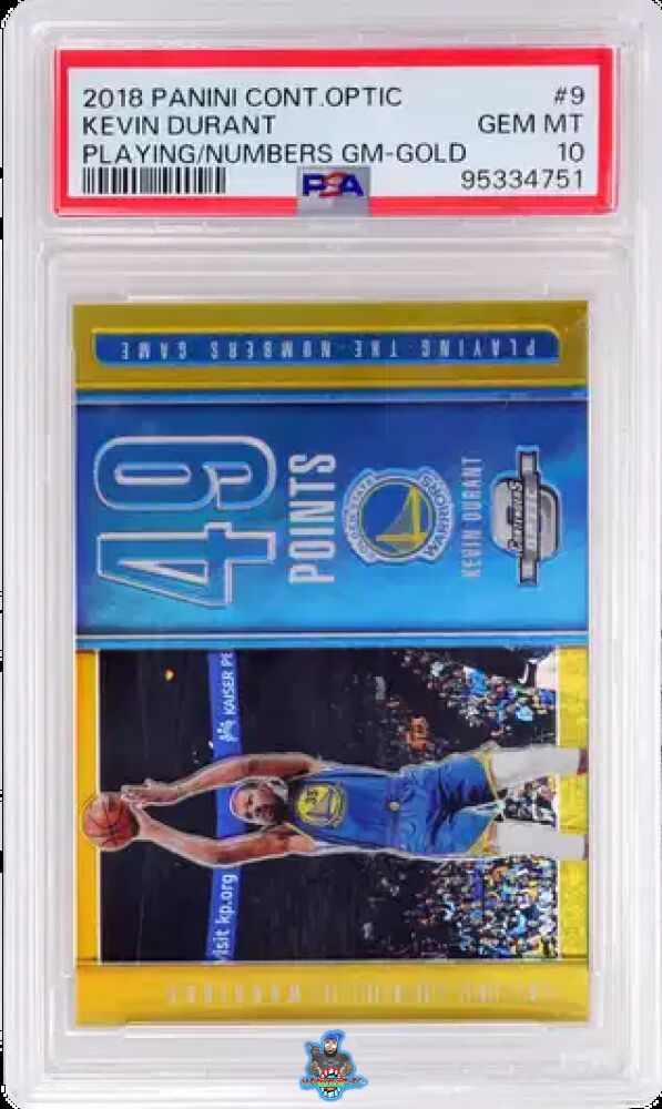 2018 Panini Contenders Optic Playing the Numbers Game Gold Kevin Durant #9 /10
