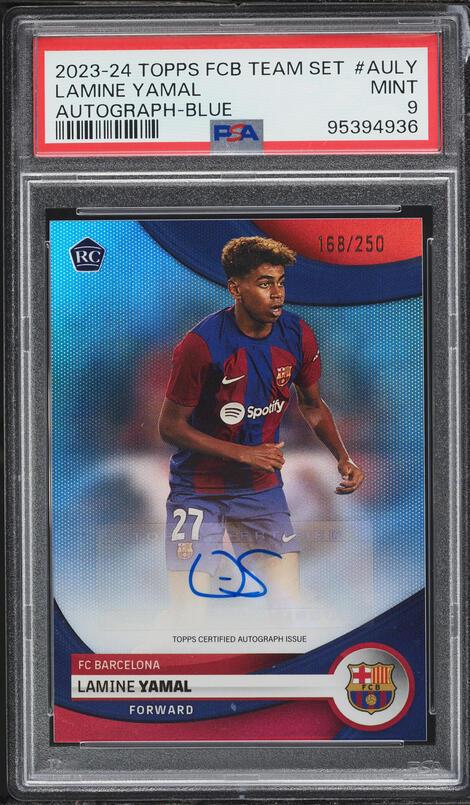 2023 Topps FC Barcelona Team Set Blue Lamine Yamal ROOKIE AUTO /250 #AU-LY PSA 9 MINT