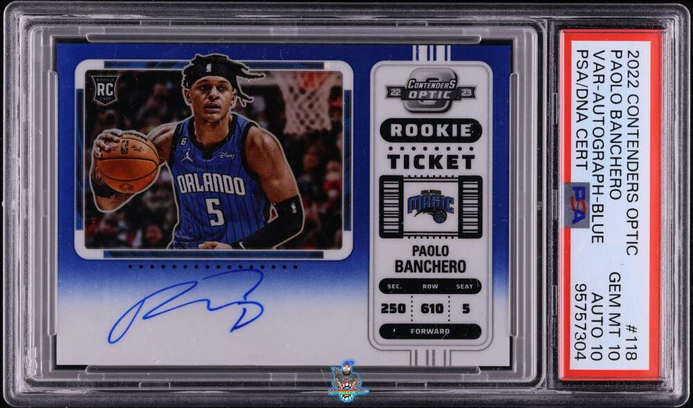 2022 Panini Contenders Optic Horizontal Variation Rookie Ticket Autograph Blue Paolo Banchero #118 /49