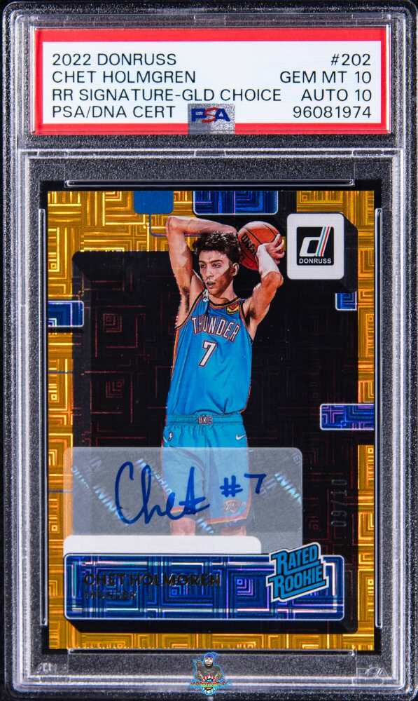 2022 Donruss Rated Rookie Signature Gold Choice Chet Holmgren #202 /10