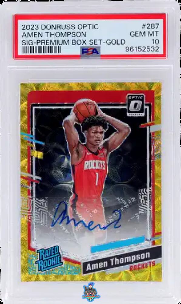 2023 Donruss Optic Rated Rookie Signature Premium Box Set Gold Amen Thompson #287 /7