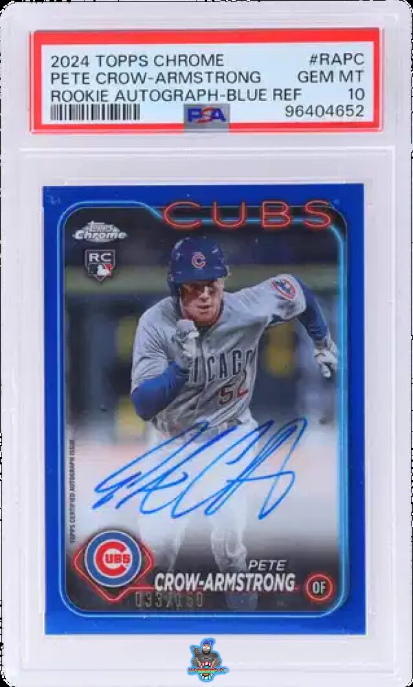 2024 Topps Chrome Rookie Autograph Blue Refractor Pete Crow-Armstrong #RAPC /150