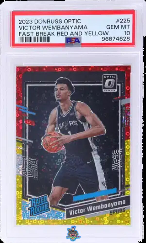 2023 Donruss Optic Rated Rookie Fast Break Red and Yellow Victor Wembanyama #225 /7