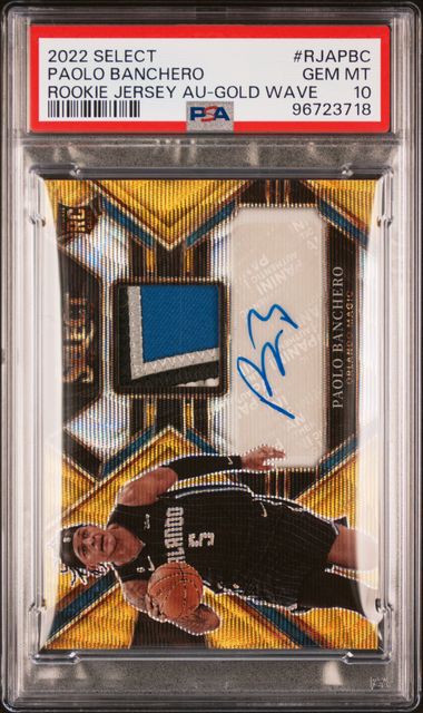 2022 Panini Select Rookie Jersey Autograph Gold Wave Paolo Banchero #RJAPBC /10