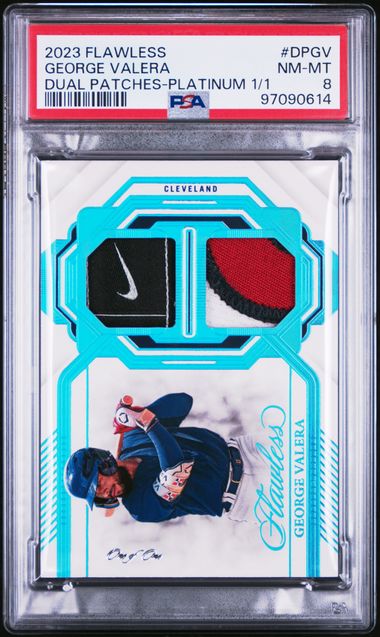 2023 Panini Flawless Dual Patches Platinum 1/1 George Valera #DPGV